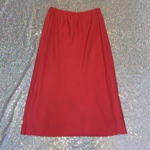 EUC Y2K Vintage Lined Red Linen Midi Skirt Size 6